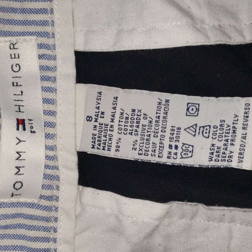 Tommy Hilfiger Black Cotton Blend Pants 8 - Picture 2 of 9